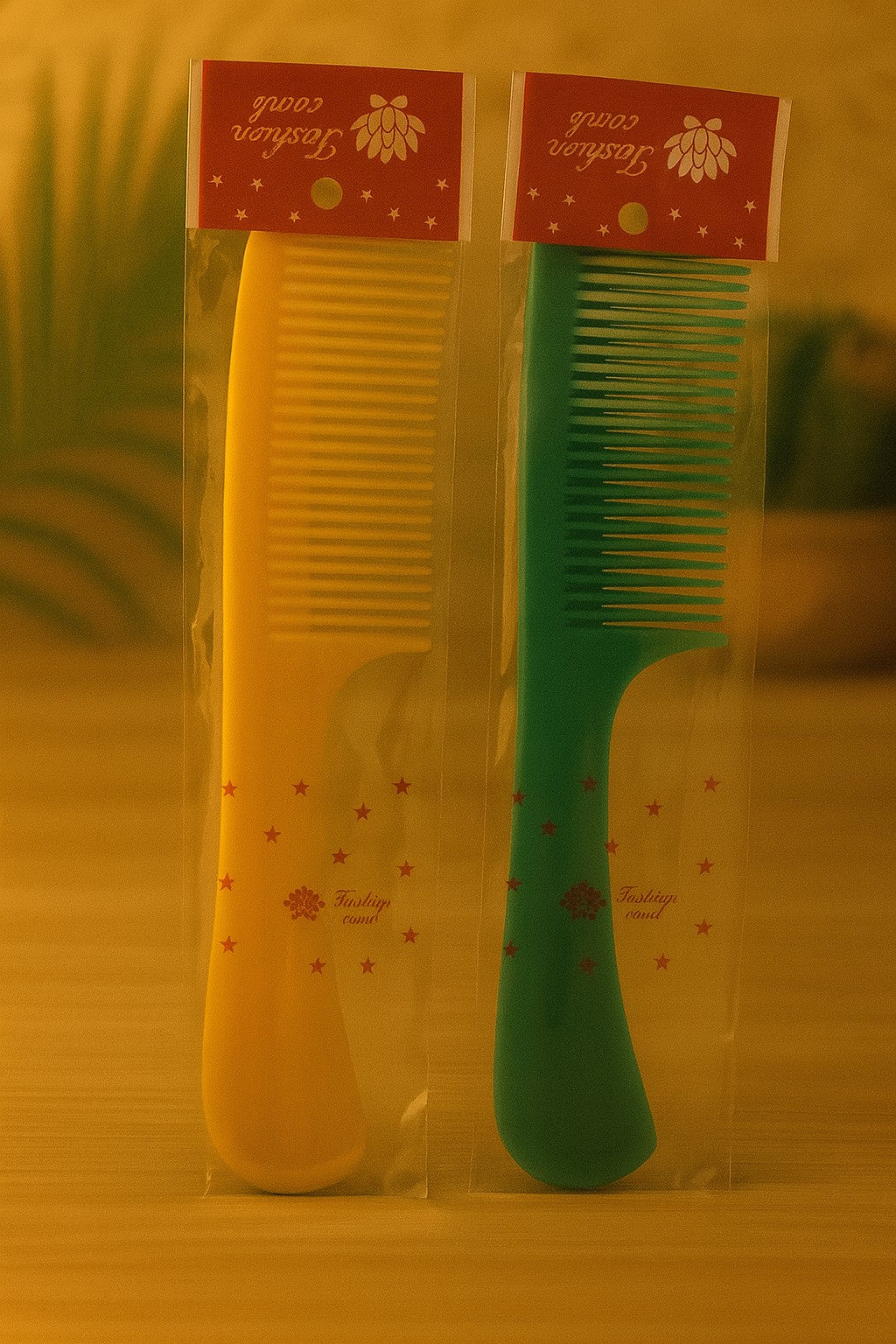Peigne moyen vert et jaune