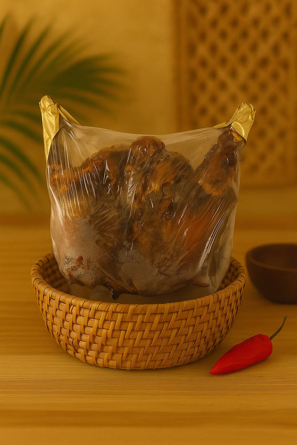 Poule ouverte fumée Bicyclette